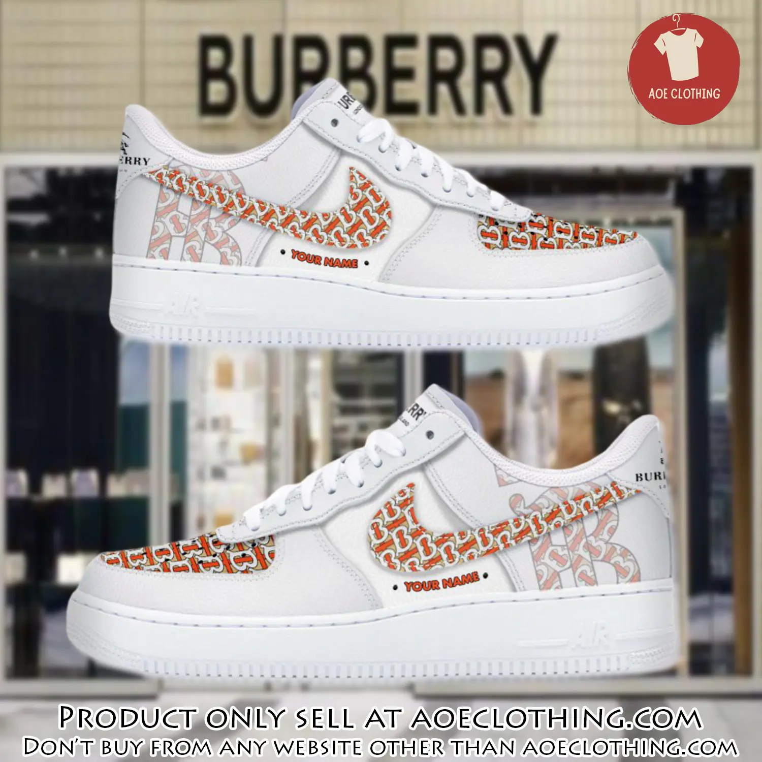 Personalized burberry luxury air force 1 sneakers limited af1 shoes oaf1003 aoe0419892